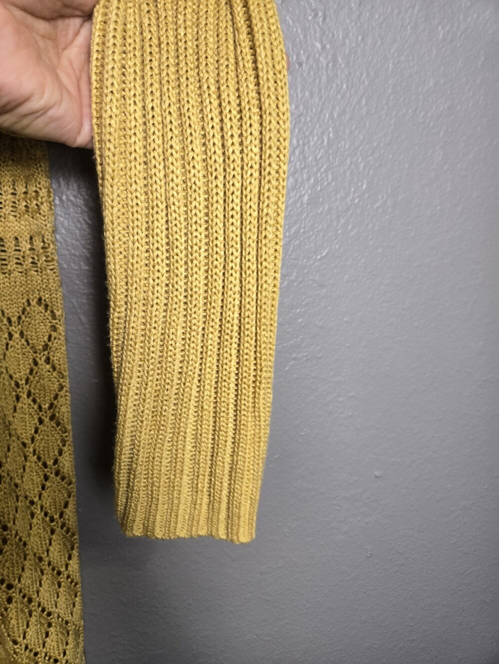 SUMMER SALE! $6 Marled Knit Open Yellow Long Cardigan Size Medium - Picture 6 of 16